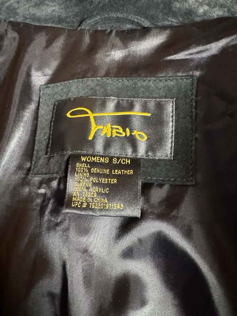 Fabio Womens Black Mixed Media Suede Leather Ribbed Knit Sleeve Jacket